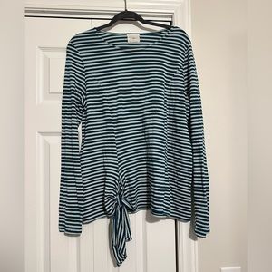 T.la long sleeve shirt with tie front